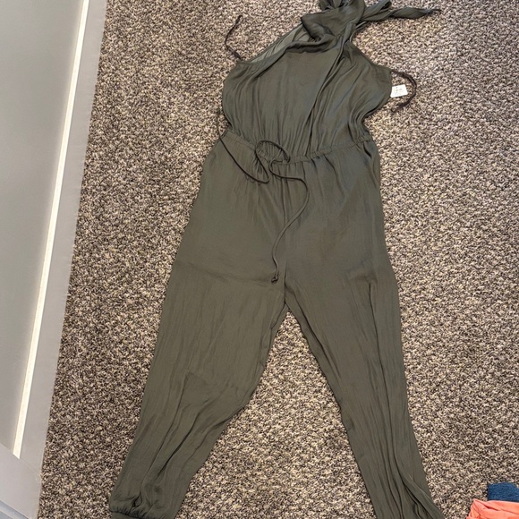 Naked Zebra Pants - Naked Zebra Dark Green Jumpsuit